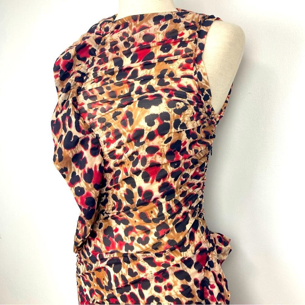 BALENCIAGA Animal Print Stretch Body Conturing Sleeveless Dress - Size 6 - Picture 6 of 11